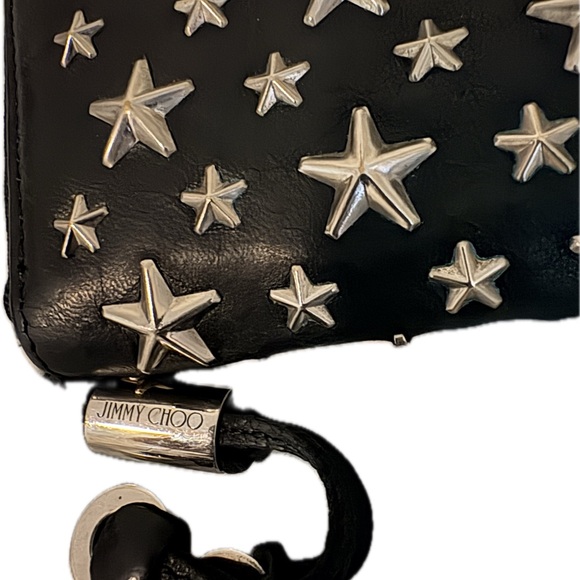 Jimmy Choo Filipa Black Wallet with Silver Star Studs - Picture 5 of 12